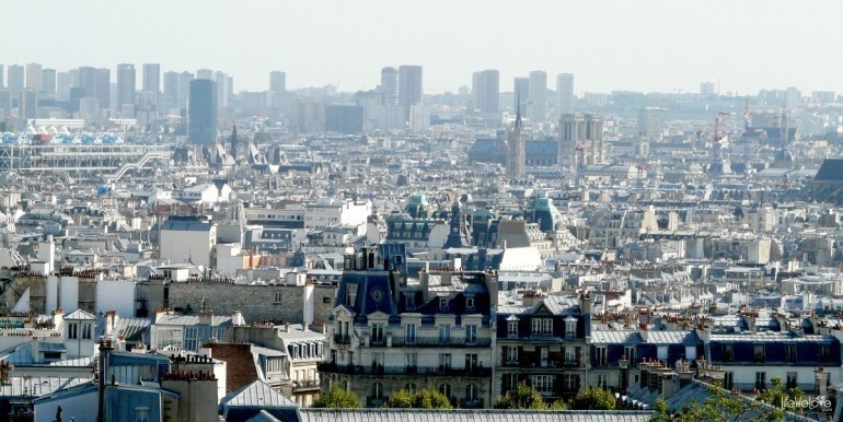 Paris city landscape seen from the Sacre Coeur
