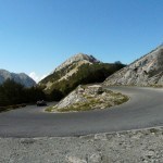 Serpentine road from Budva to Lovcen National Park