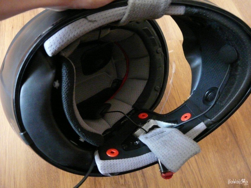 Assembling headphones in the helmet