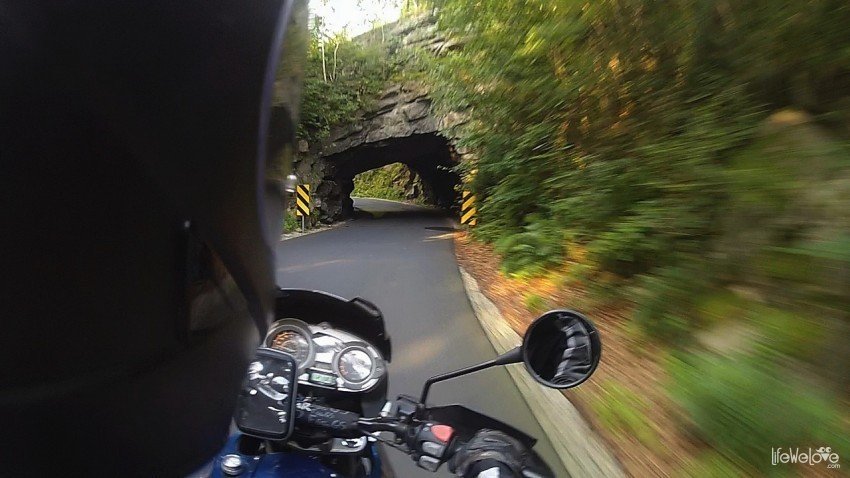 Carved into the granite rock tunnel 