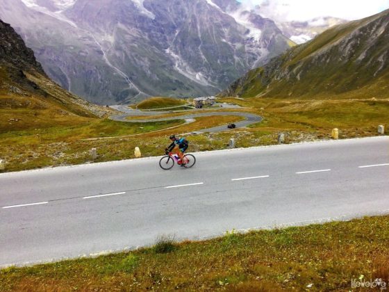 Cyclist on the Grossglockner Alpine Road