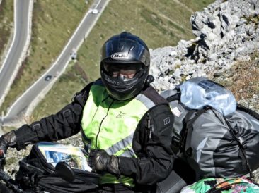 Stelvio Pass on a motorcycle