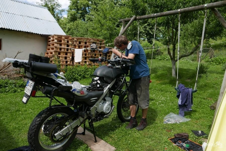 Preparation of motorcycle expedition