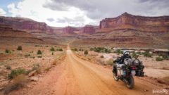 White Rim Road on a motorcycle
