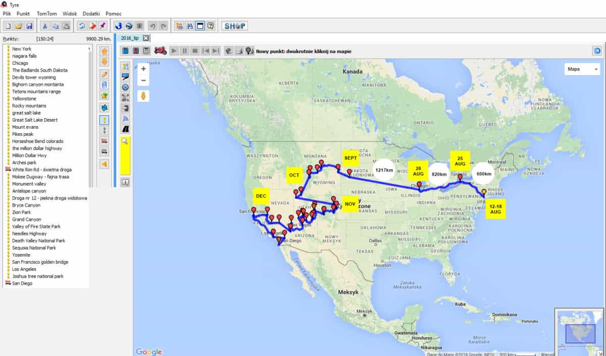 Trasa motocyklem przez USA w TyreToTravel
